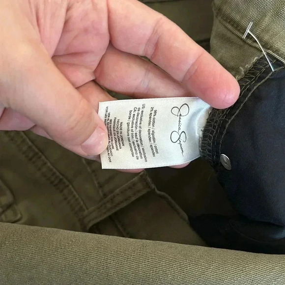 NWT Jessica Simpson Women's High Rise Skinny Ankle Jean Olive Green Sz 14 - Picture 6 of 8